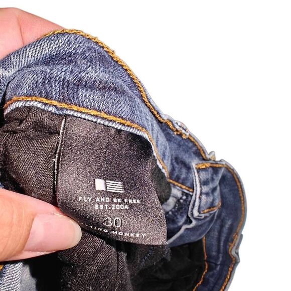 Flying Monkey Dark Wash Distressed Denim Jeans - Picture 5 of 7